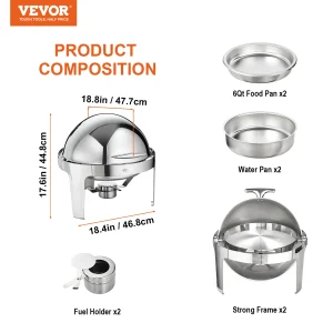SucceBuy Roll Top Chafing Dish