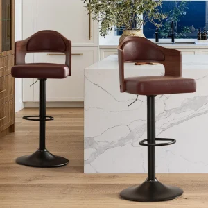 2 Pcs High Dining Chairs Rotatable